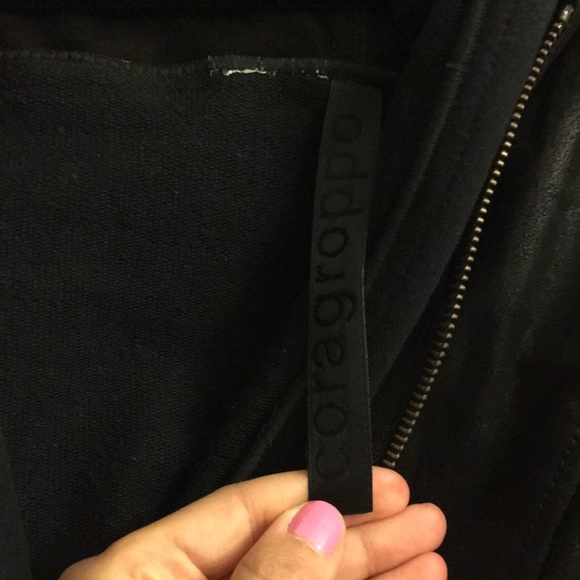 Goat leather jacket with attached cotton hoodie - Picture 6 of 6